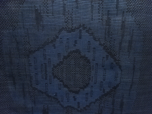 JAPANESE KIMONO / ANTIQUE KIMONO / SILK / DORO OSHIMA TSUMUGI / WOVEN ABSTRACT / 5MARUKI